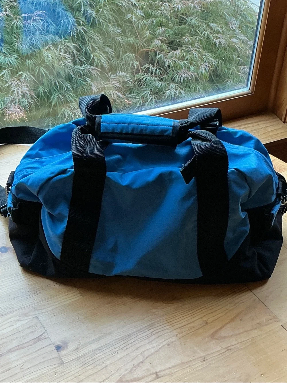L.L. Bean Small Blue and Black Duffel